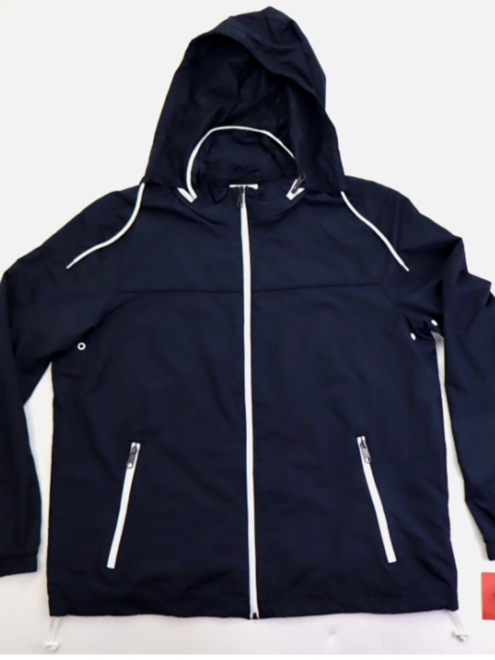 Mossimo Hooded Mesh Lined Light Windbreaker Jacket Men's Size XL Dark Navy New